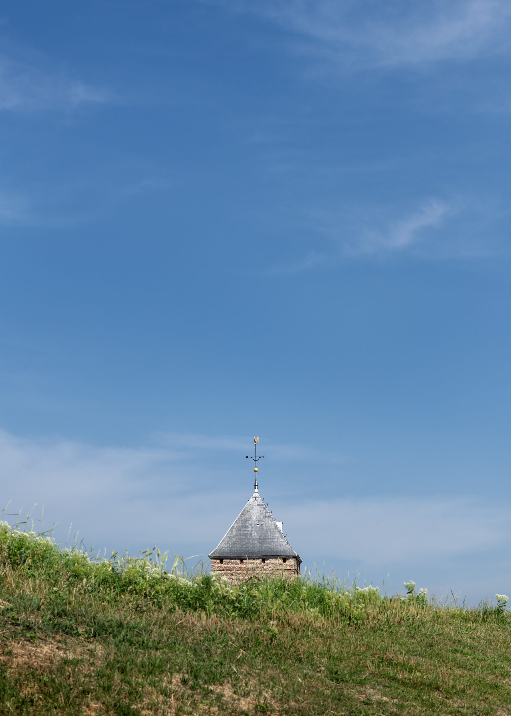Minimalist photograph of the church tower in Zoutelande, NL